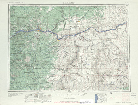 Región alrededor de The Dalles en Estados Unidos