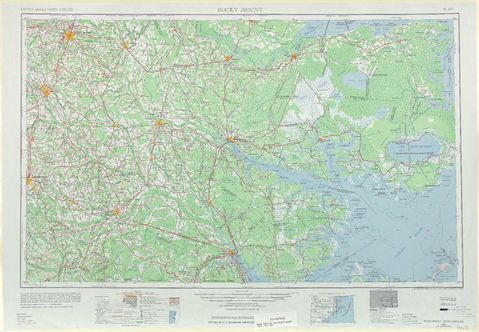 Región alrededor de Rocky Mount en Estados Unidos