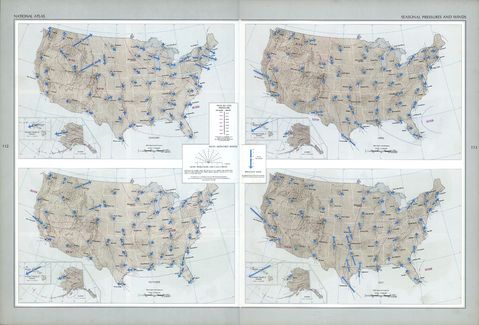 Presión y de los Vientos Estacionales en Estados Unidos