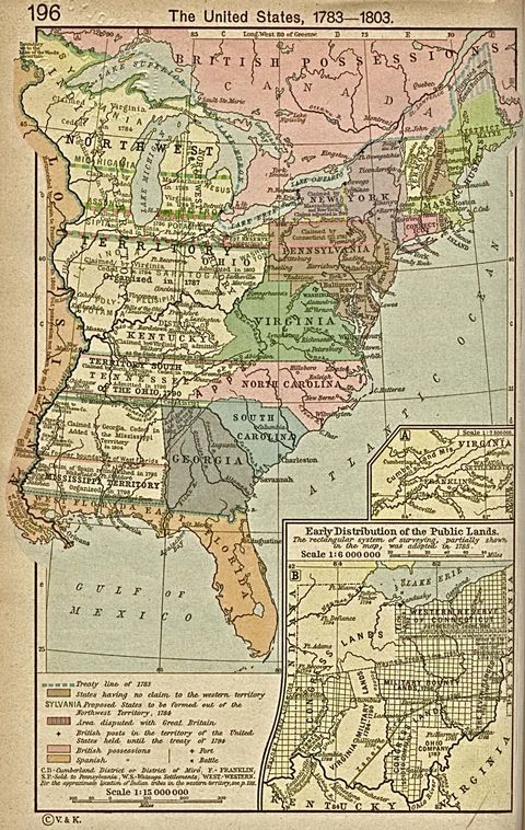 United States Map 1783  - 1803