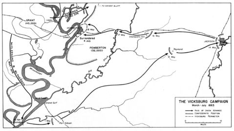 Campaña de Vicksburg, Guerra Civil Estadounidense,  Marzo-Julio 1863