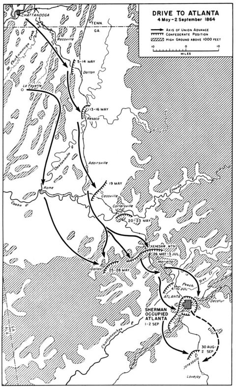 Campaña Hacia Atlanta, Guerra Civil Estadounidense,  4 Mayo-2 Septiembre 1864