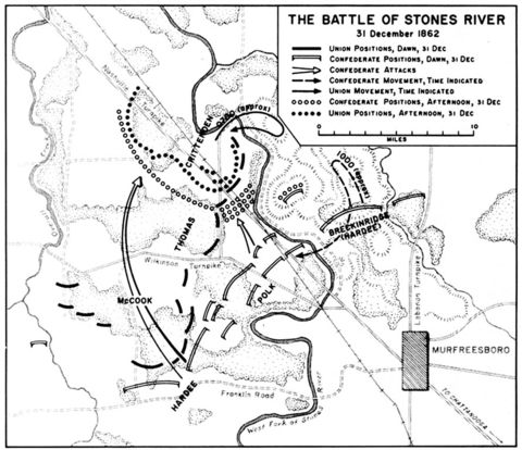 Battle of Stones River, American Civil War,  31 December 1862