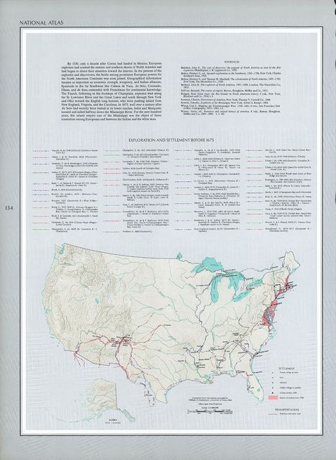 United States Territory Exploration and Settlement Before 1675 