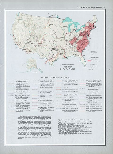 United States Territory Exploration and Settlement 1675 - 1800
