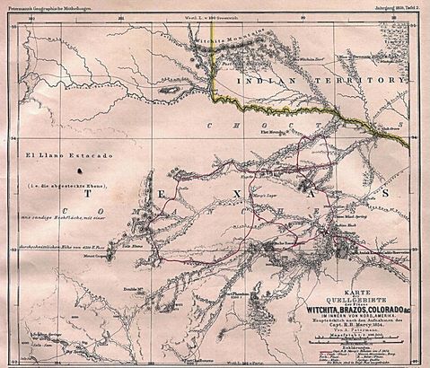 Ruta del capitán Marcy por Texas 1854