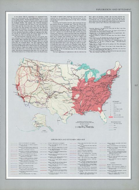 Exploration and Settlement, United States 1820  - 1835