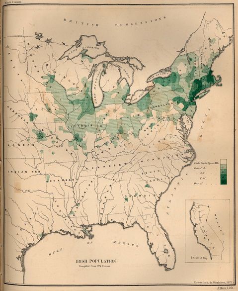 Irish Population in the United States 1872