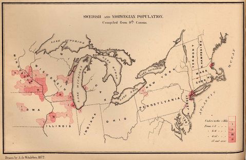 Swedish and Norwegian Population in the United States 1872