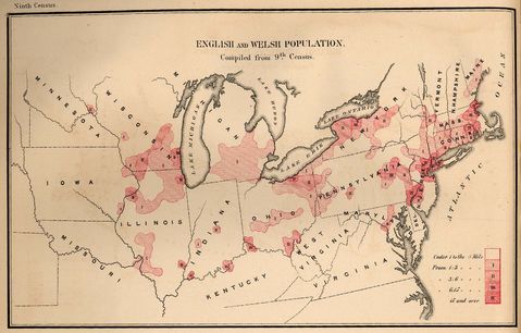 English and Welsh Population in the United States 1872