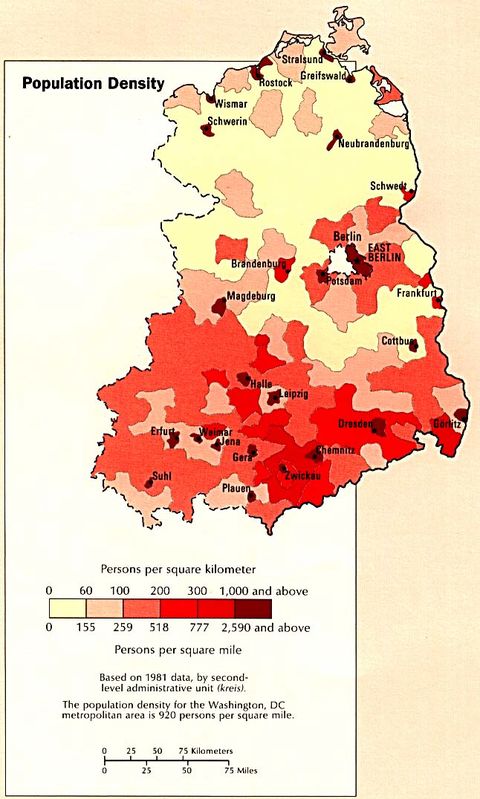 Former East Germany Population Density 