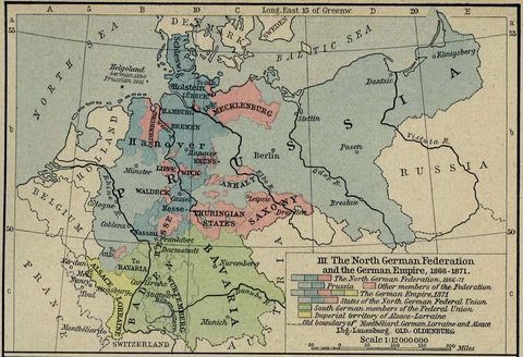 Mapa de Alemania 1815  - 1871