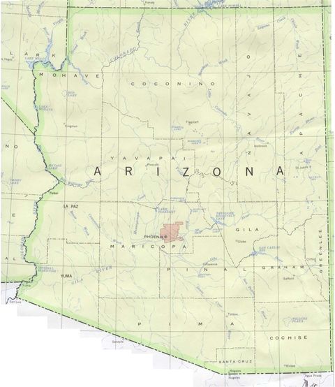 Political Map of Arizona, United States