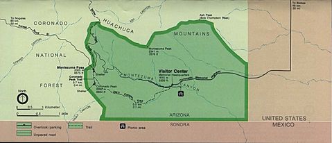 Coronado National Memorial Area Map