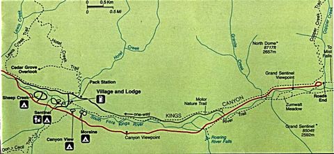 Área de Cedar Grove, Parques Nacionales de las Secuoyas y Cañón de los Reyes