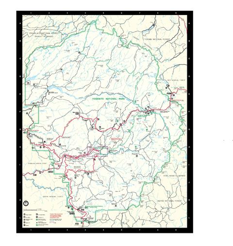 Yosemite National Park Map, California