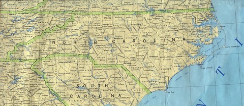 Mapa Politico de Carolina del Norte