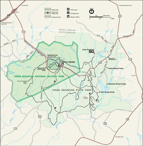 Kings Mountain National Military Park Map