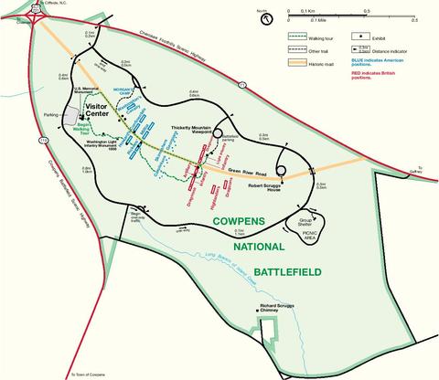 Park Map of Cowpens National Battlefield