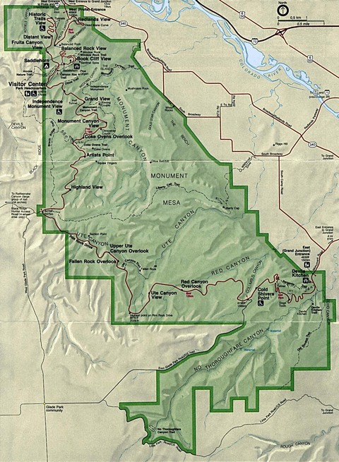Colorado National Monument Park Map