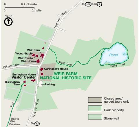 Weir Farm National Historic Site Park Map
