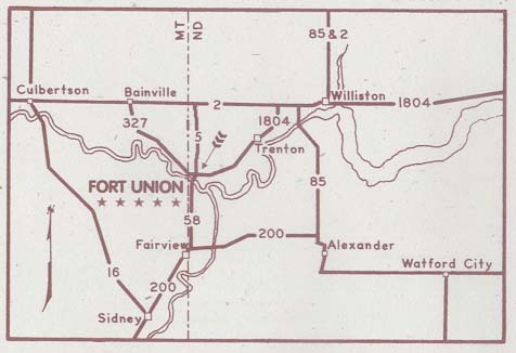 Location Map of Fort Union Trading Post National Historic Site