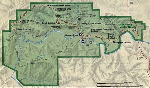 Theodore Roosevelt National Park Map (North Unit)