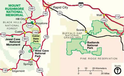 Mount Rushmore National Memorial Area Map