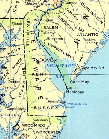 Mapa Político de Delaware