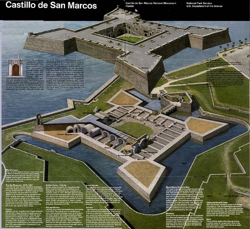 Mapa esquemático del Castillo de San Marcos
