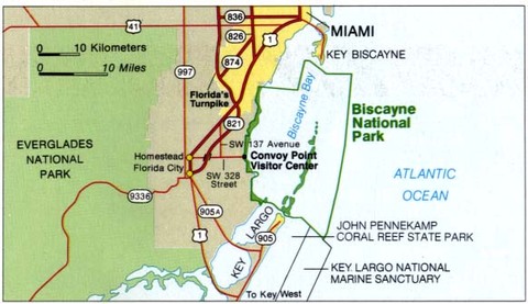 Area Map of Biscayne National Park