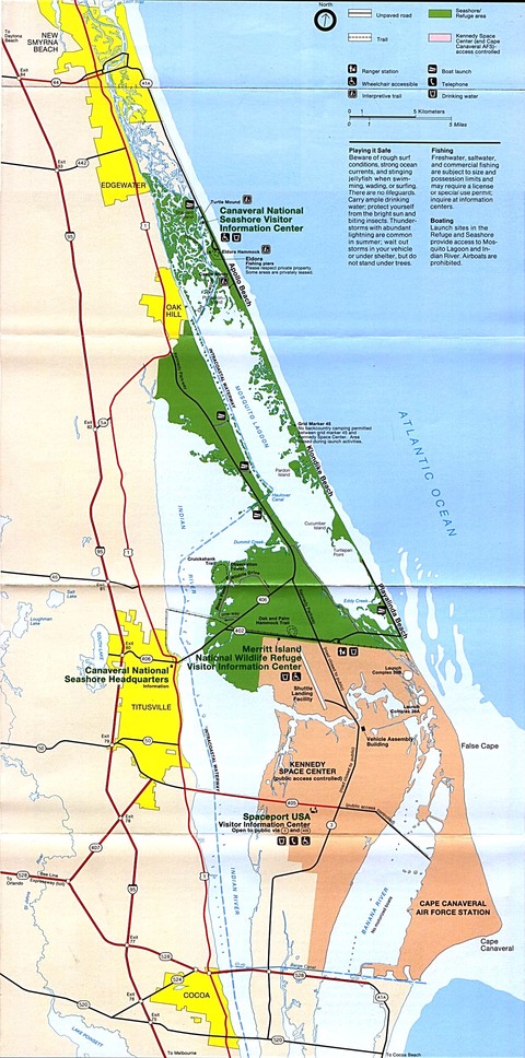 Canaveral and Merritt Island National Seashore Park Map
