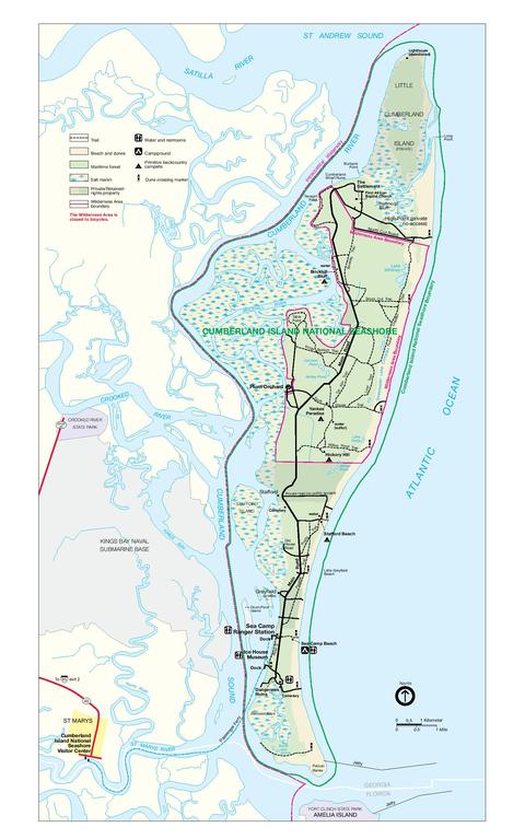Park Map of Cumberland Island National Seashore