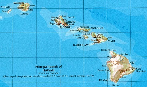 Hawaii Physical Map