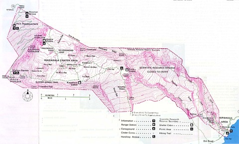 Topography of the Haleakala National Park