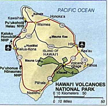 Area Map of Hawaii Volcanoes National Park