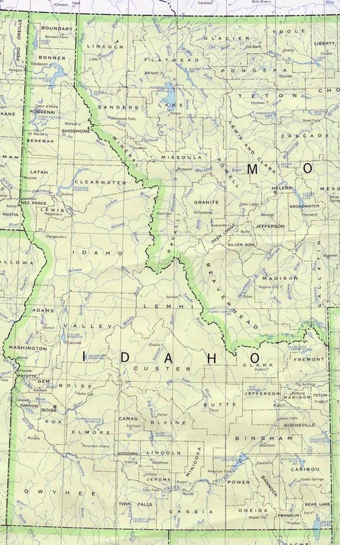 Political Map of Idaho, United States