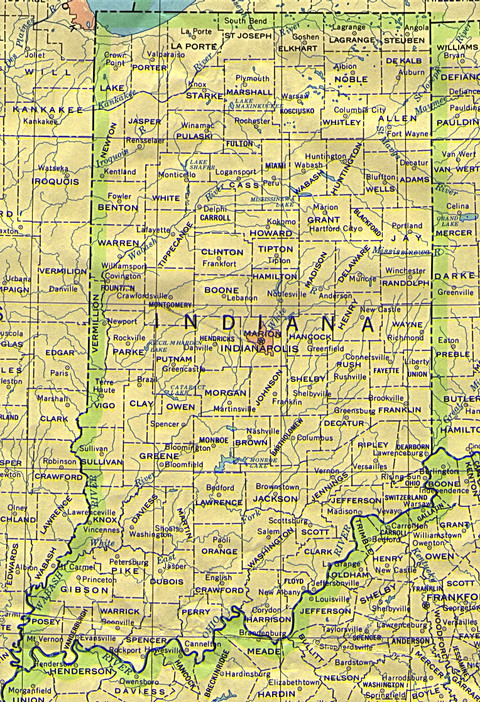 Mapa Político de Indiana