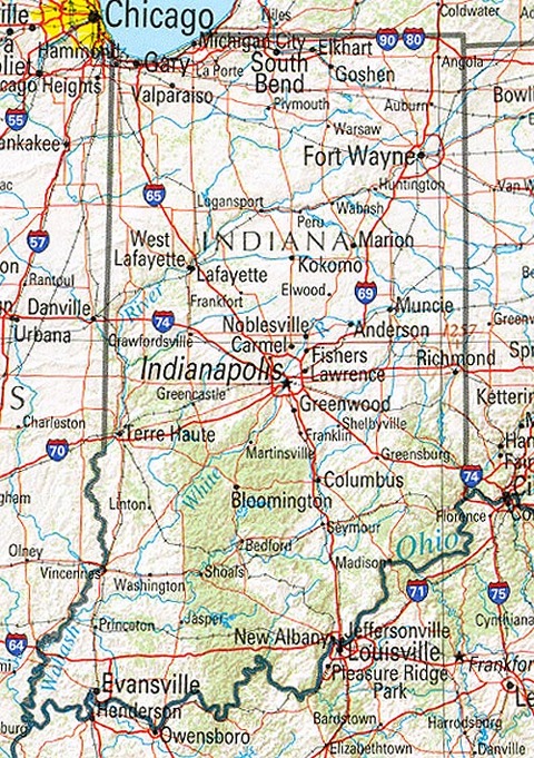 Indiana Physical Map