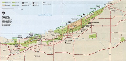 Indiana Dunes National Lakeshore Park Map