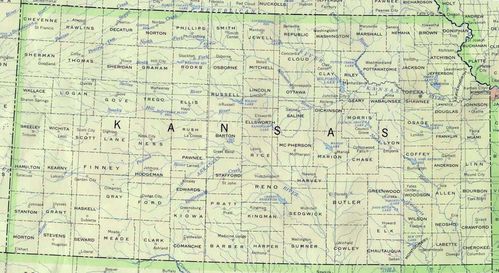 Mapa Político de Kansas
