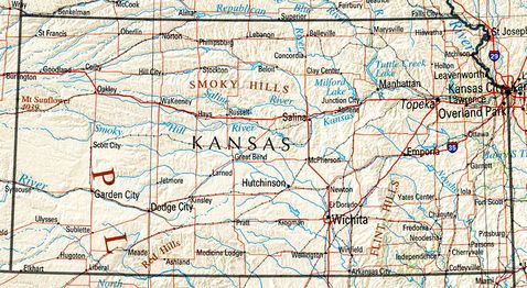 Kansas Physical Map