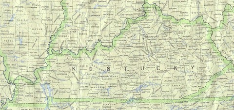 Political Map of Kentucky, United States