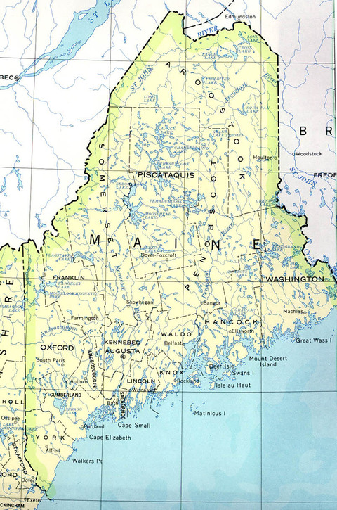 Political Map of Maine, United States