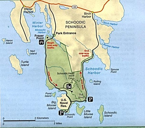 Schoodic Peninsula Detail Map