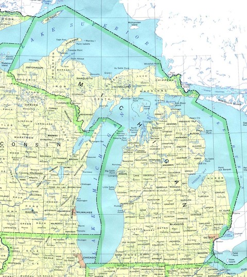 Mapa Político de Michigan