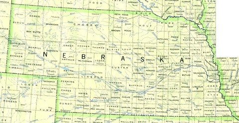 Political Map of Nebraska, United States