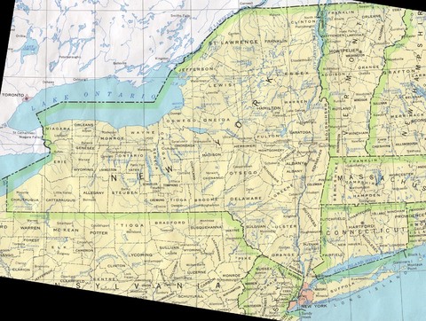 Political Map of New York, United States