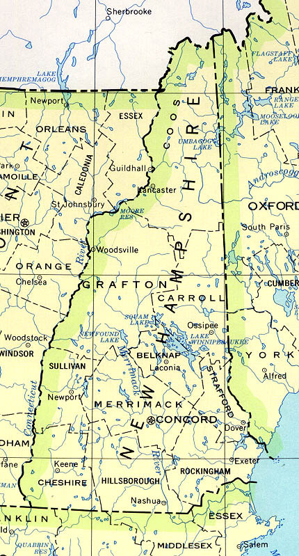 Mapa Político de Nuevo Hampshire