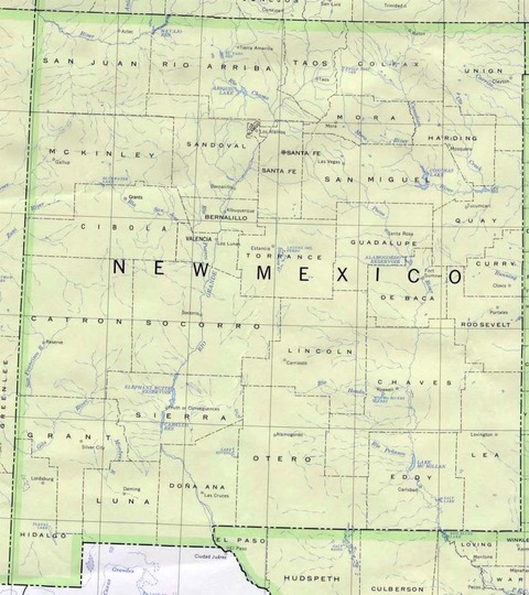 Political Map of New Mexico, United States